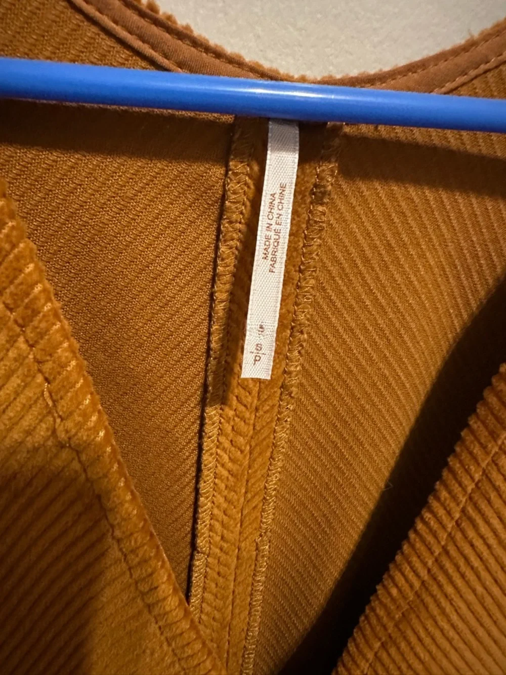 Free People Corduroy Button-Front Mini Dress in Mustard Brown - Picture 3 of 3